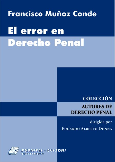 El error en Derecho penal. 9789507275029