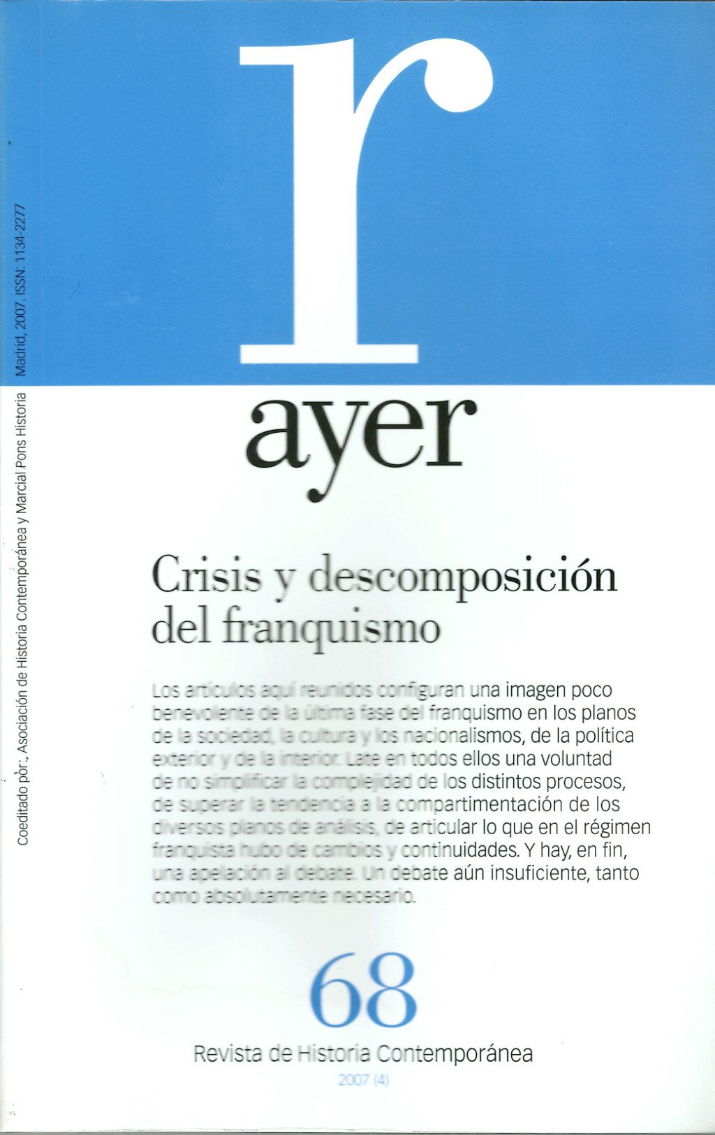 Crisis y descomposición del franquismo. 9788496467637