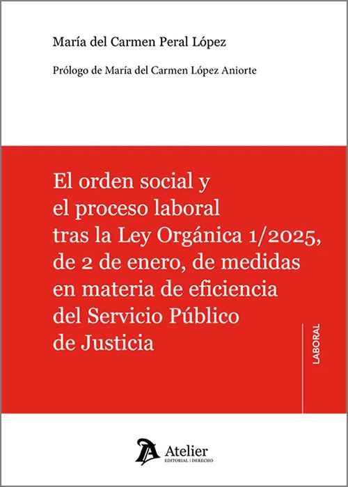 El orden social y el proceso laboral tras la Ley Orgánica 1/2025, de 2 de enero, de medidas en materia de eficiencia del Servicio Público de Justicia. 9791388250675