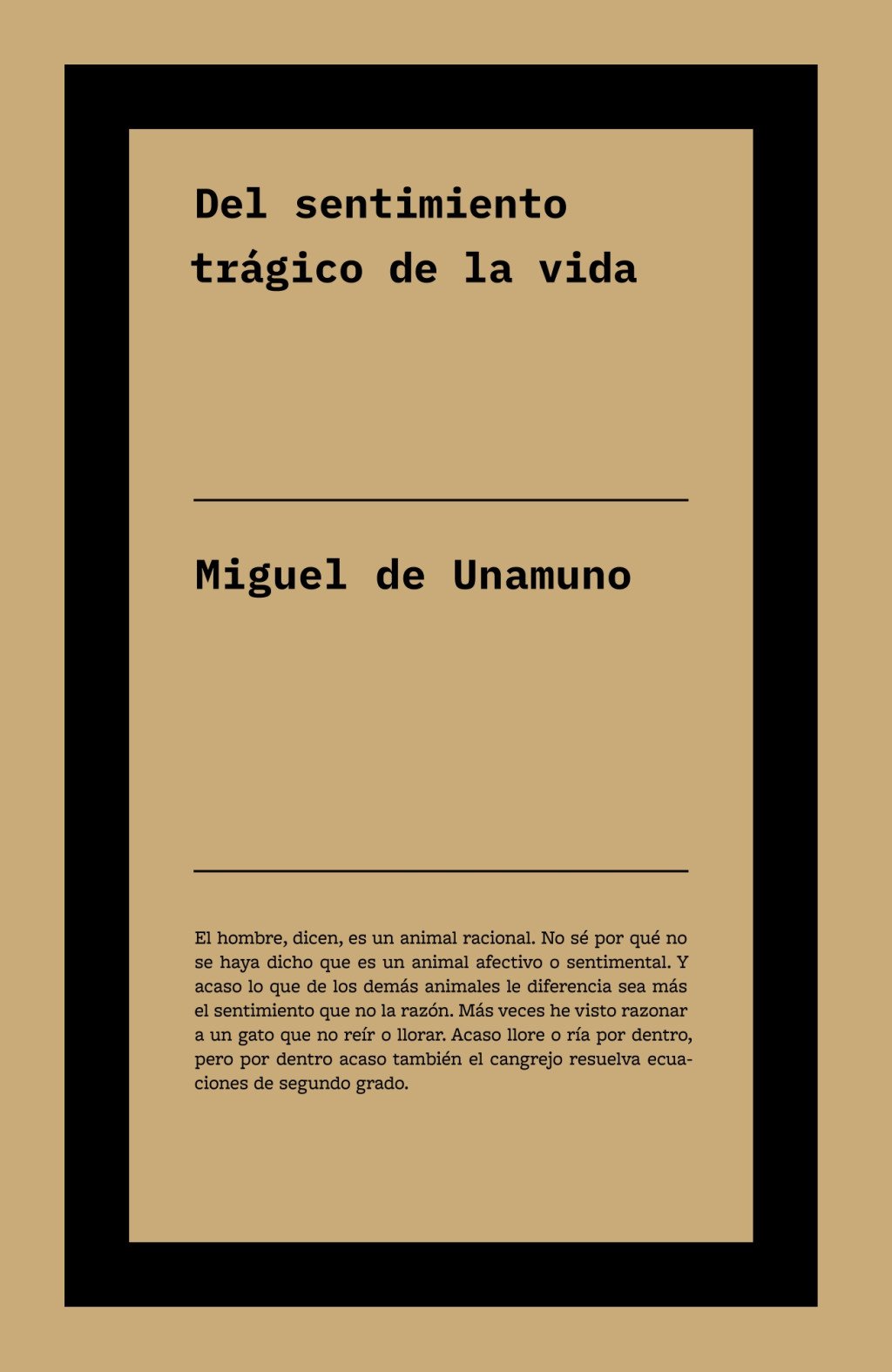 Del sentimiento trágico de la vida. 9791388115202