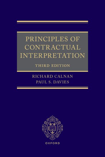 Principles of contractual interpretation. 9780198897170