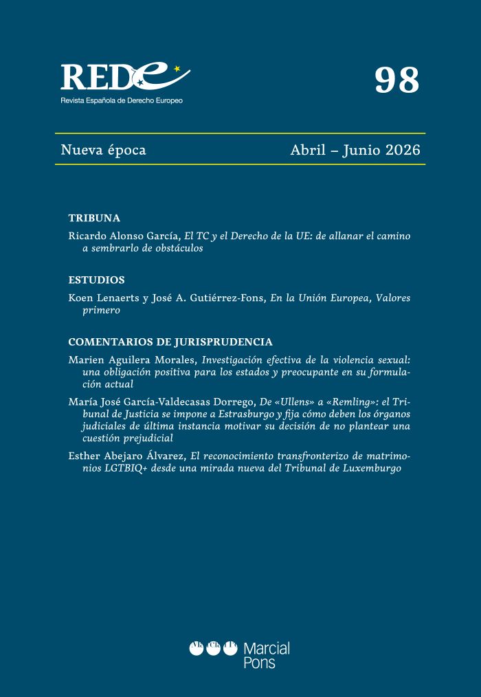 Revista Española de Derecho Europeo, Nº 97, Nueva época Abril - Junio 2026. 101142676